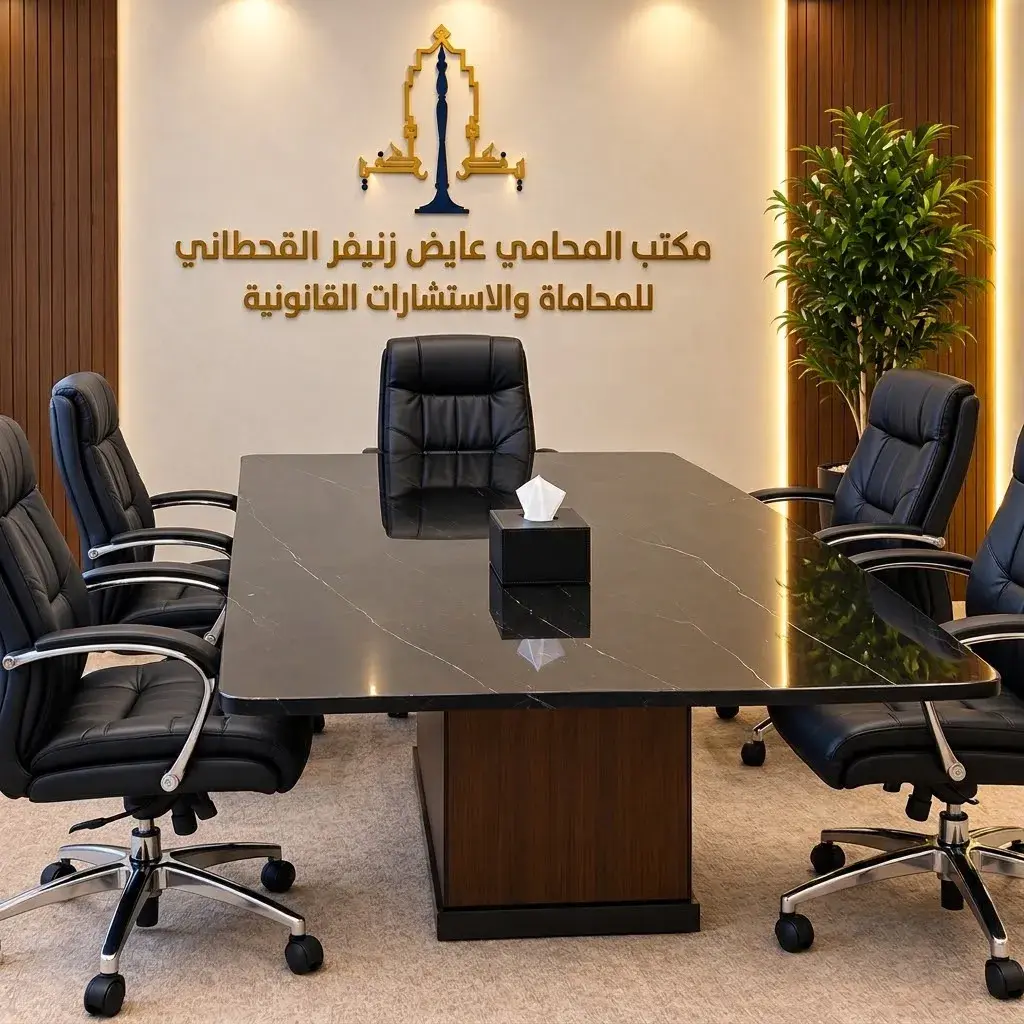 قاعة الاجتماعات في مكتب المحامي عايض زنيفر القحطاني